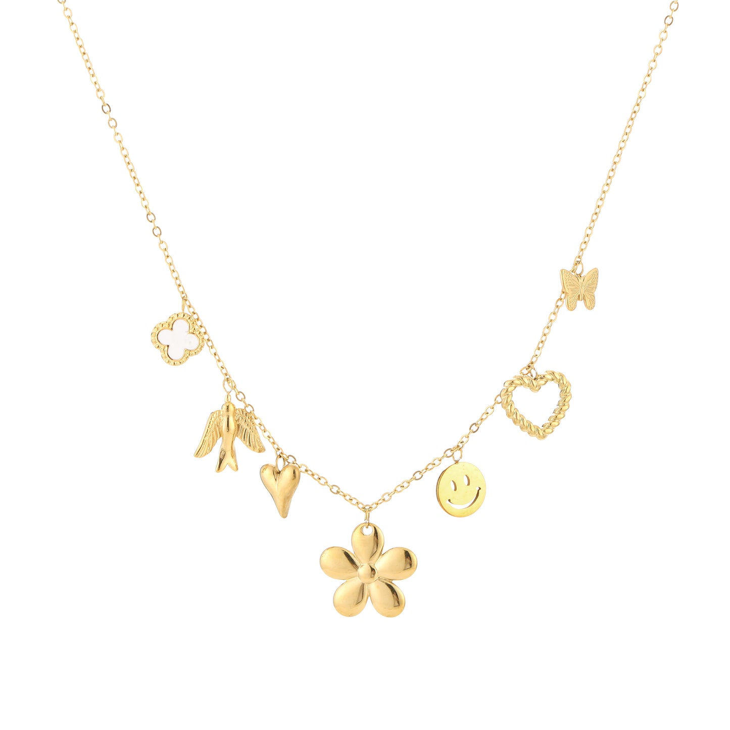 Happy bedel ketting goud