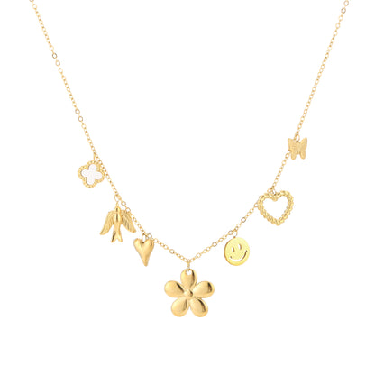 Happy bedel ketting goud