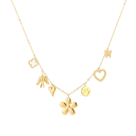Happy bedel ketting goud