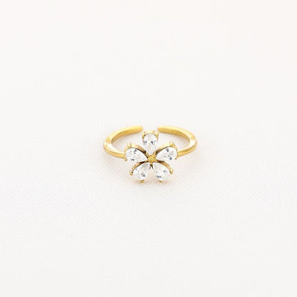 Statement bloem ring goud