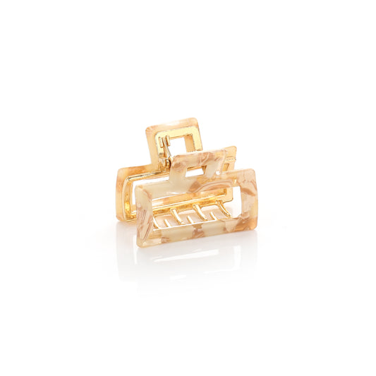 Haarklem acrylic goud klein