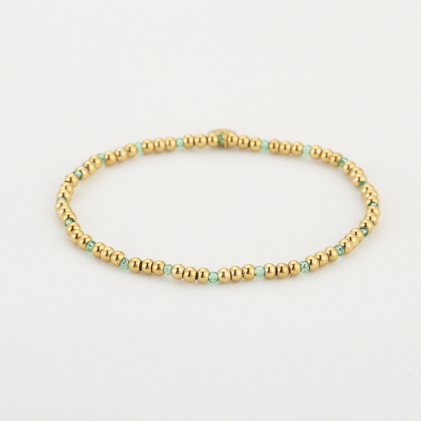 Kralen mint armband goud