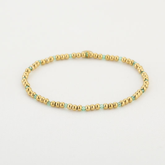 Kralen mint armband goud