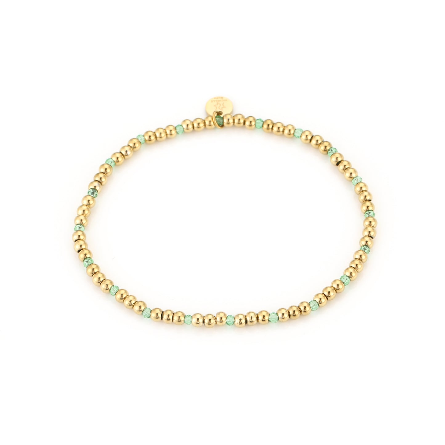 Kralen mint armband goud