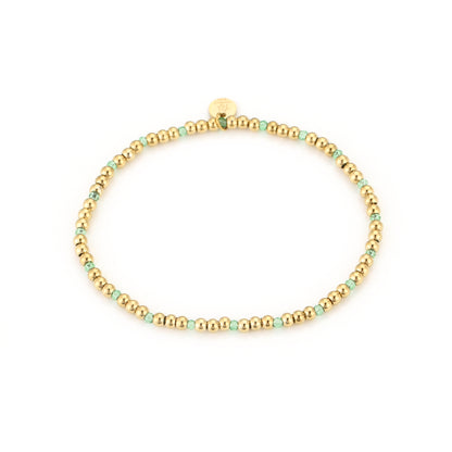 Kralen mint armband goud