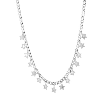 Sterren bedel ketting zilver