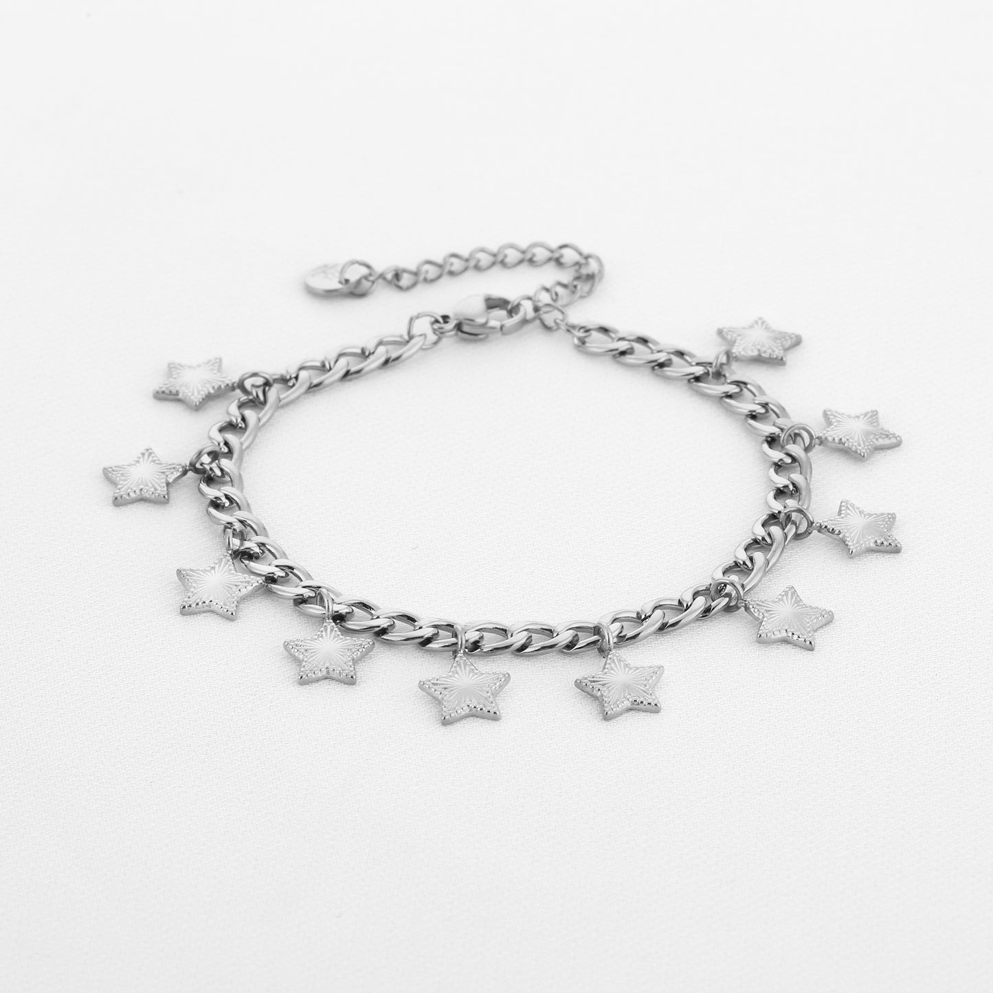 Sterren bedel armband zilver