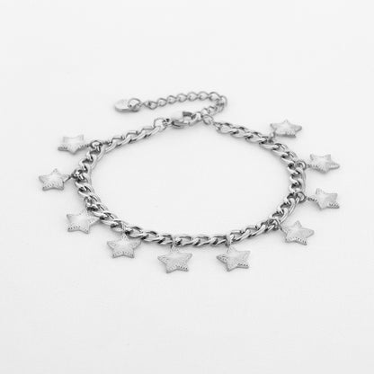 Sterren bedel armband zilver