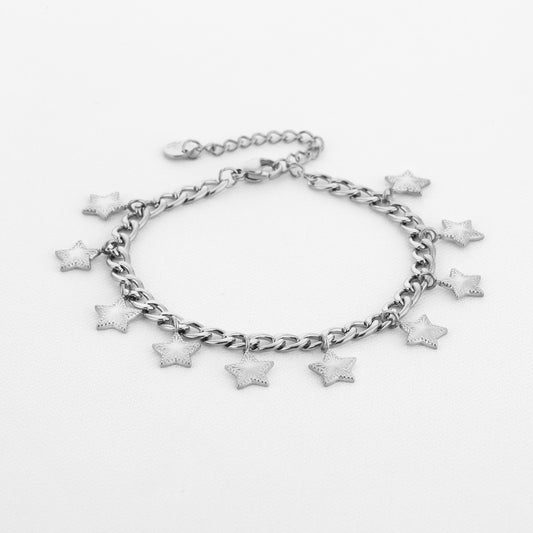 Sterren bedel armband zilver