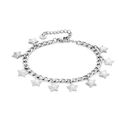 Sterren bedel armband zilver
