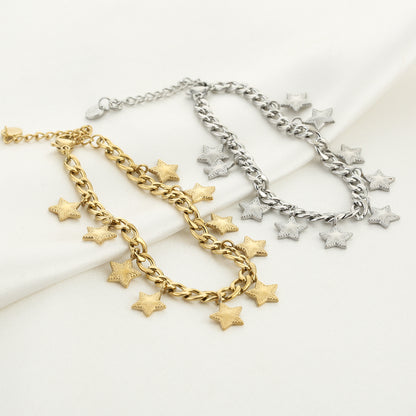 Sterren bedel armband zilver