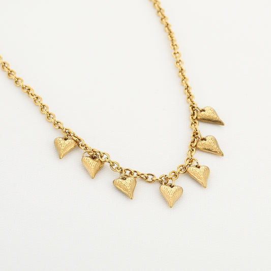 Hartjes bedel ketting goud