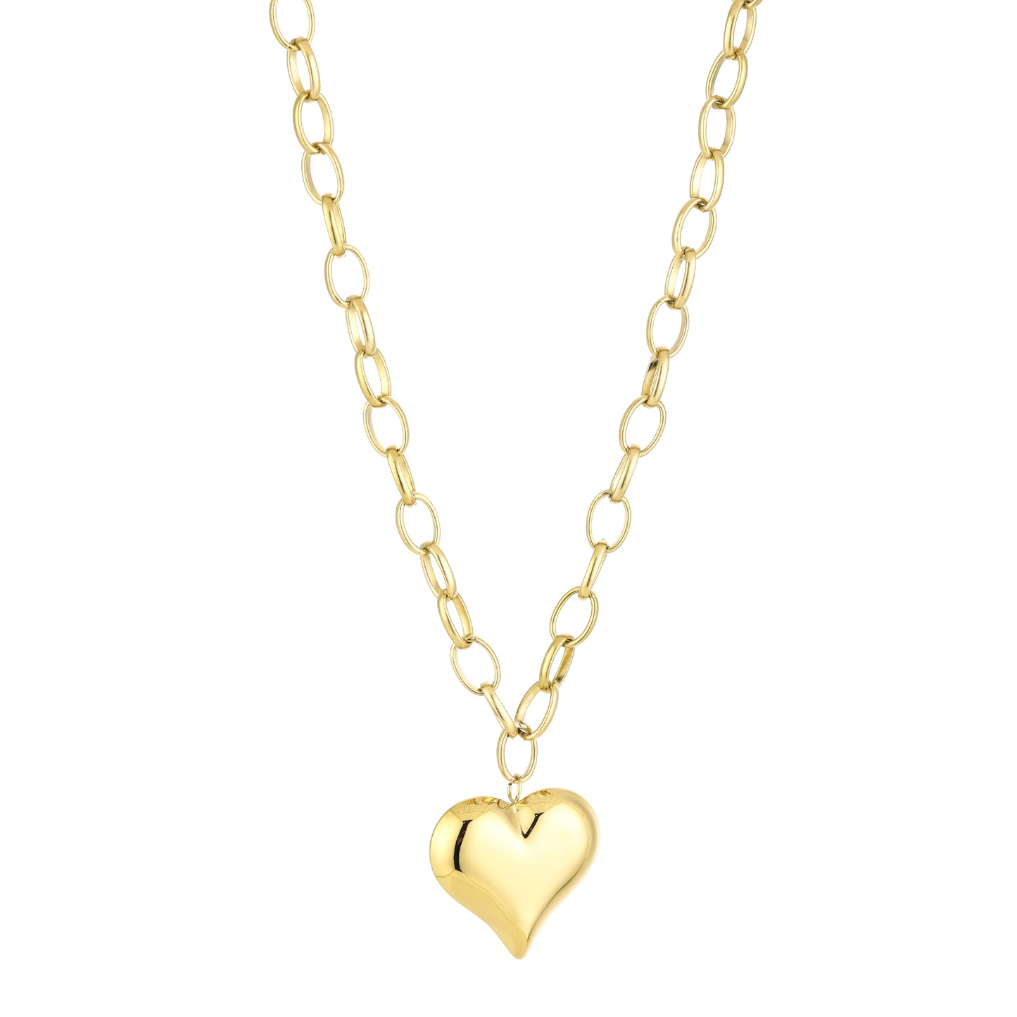 Lange hart ketting goud