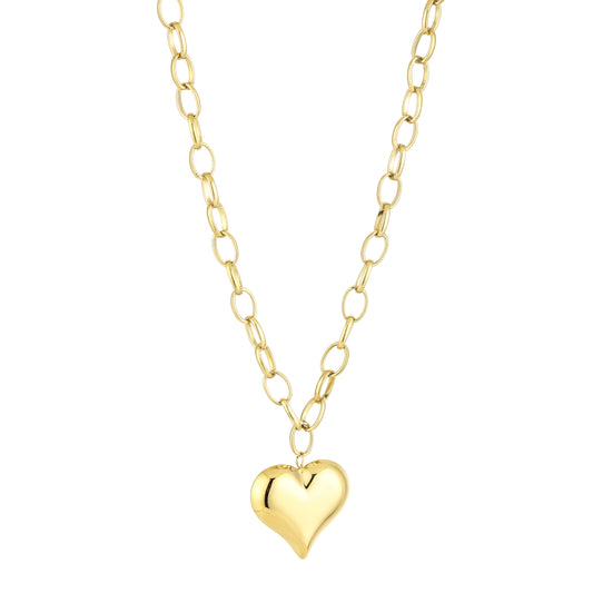 Lange hart ketting goud