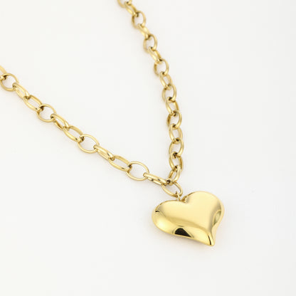 Lange hart ketting goud