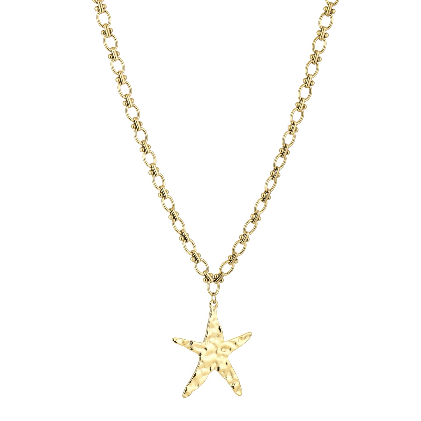 Lange zeester ketting goud