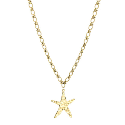 Lange zeester ketting goud