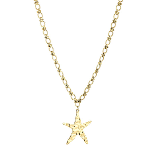 Lange zeester ketting goud