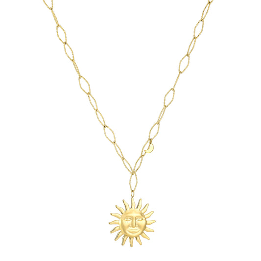 Lange zon ketting goud