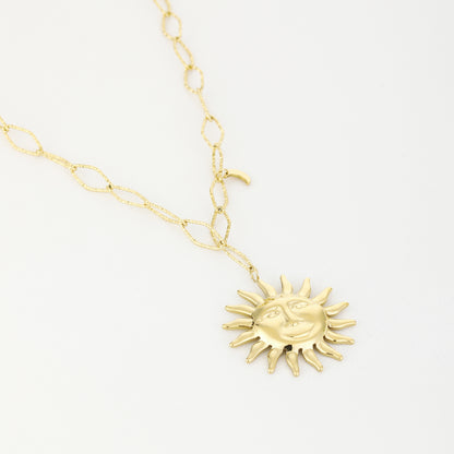 Lange zon ketting goud