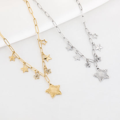 Sterren bedels ketting goud