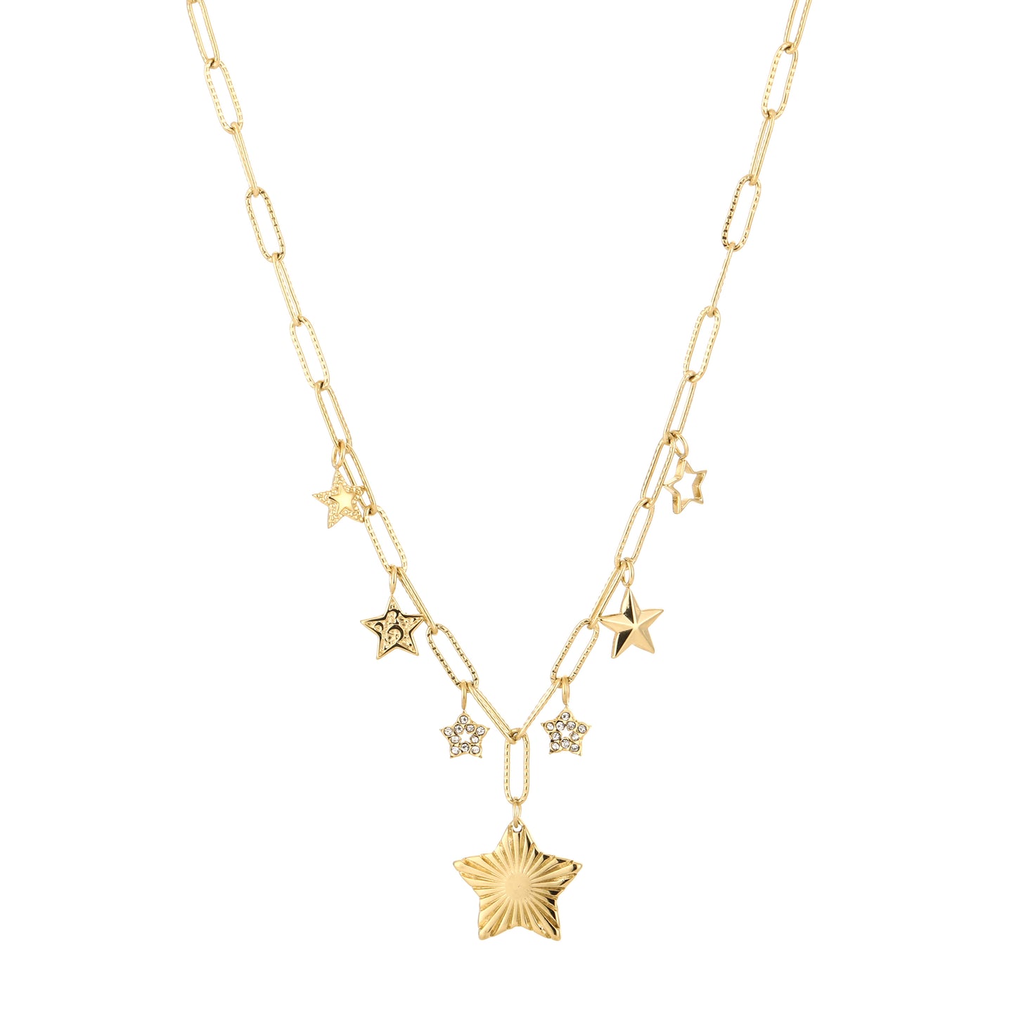 Sterren bedels ketting goud