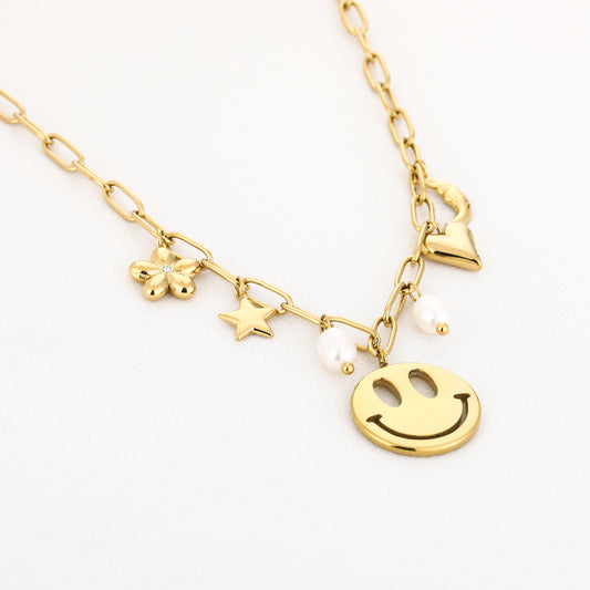 Happy bedels ketting goud