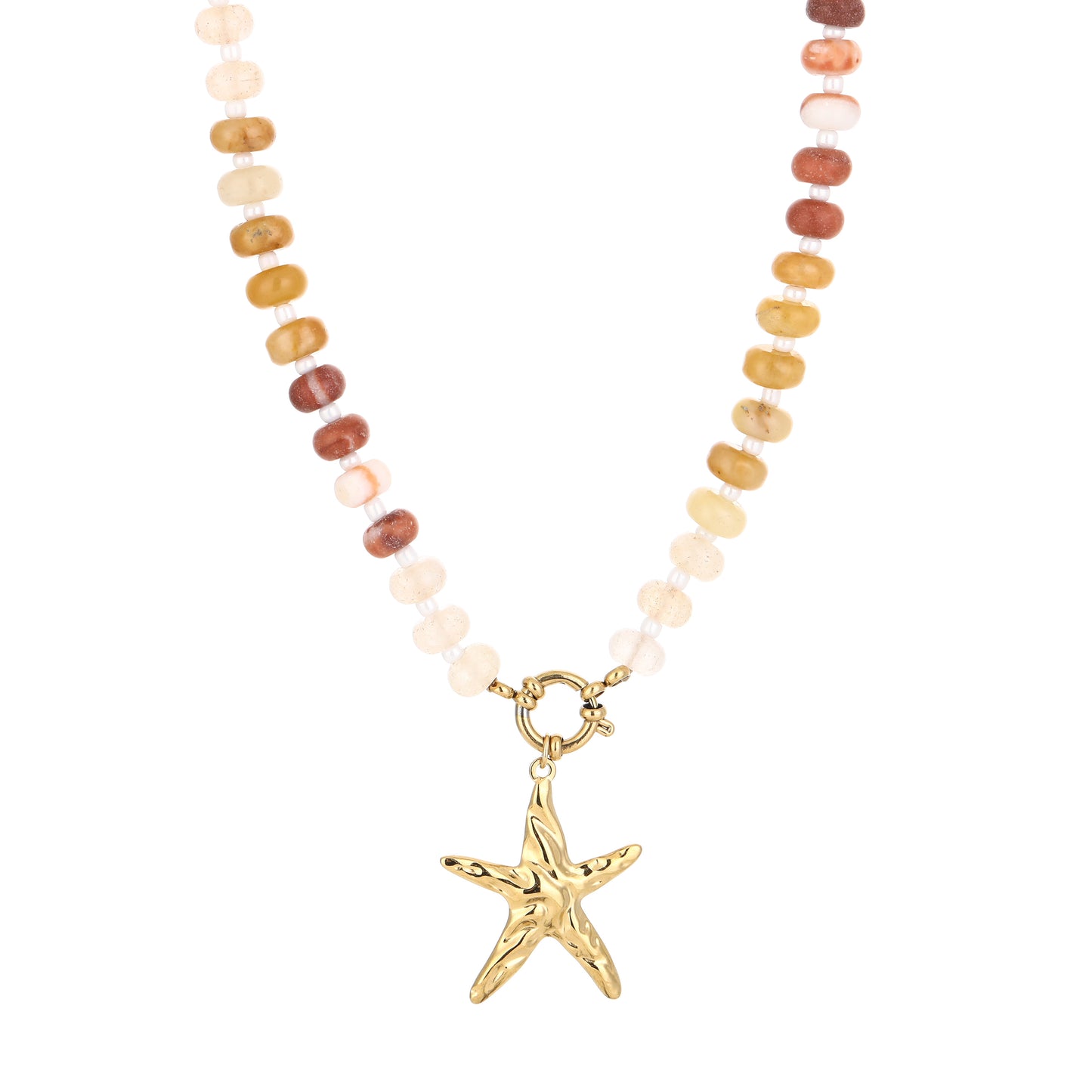 Beige kralen met gouden zeester