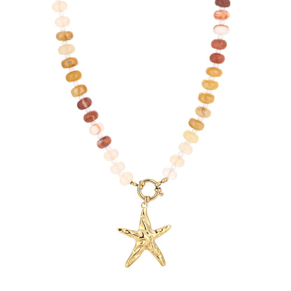 Beige kralen met gouden zeester