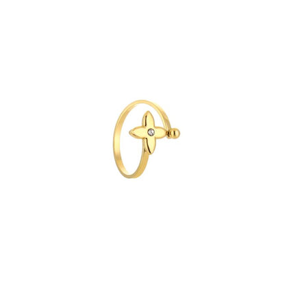 Klaver vier met zirkonia steentje ring goud