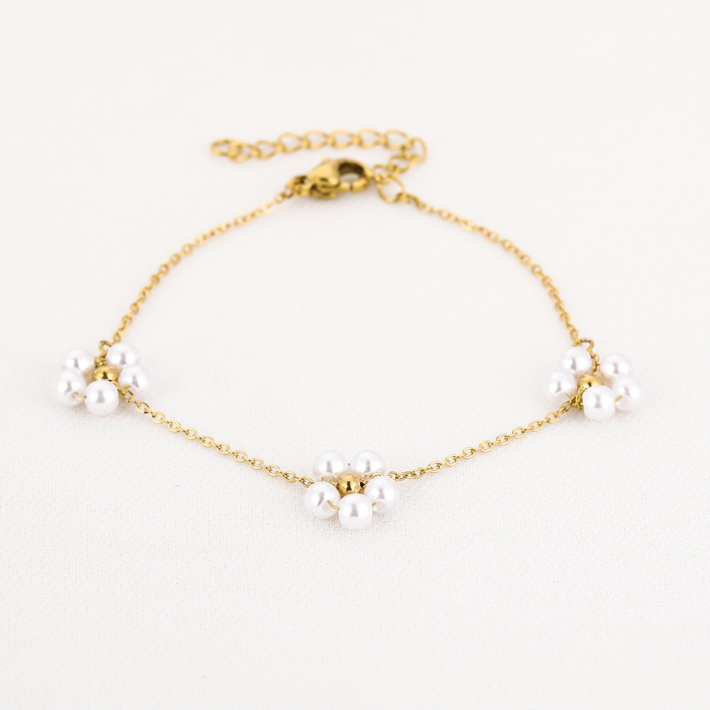 Bloemen armband goud