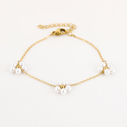 Bloemen armband goud