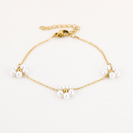 Bloemen armband goud