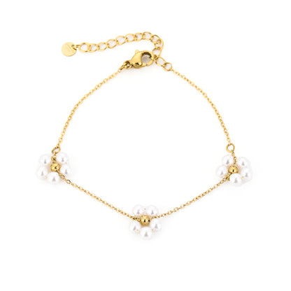 Bloemen armband goud