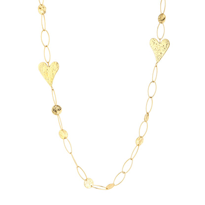 Lange ketting met cirkels en hartjes