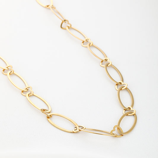 Lange schakel ketting goud