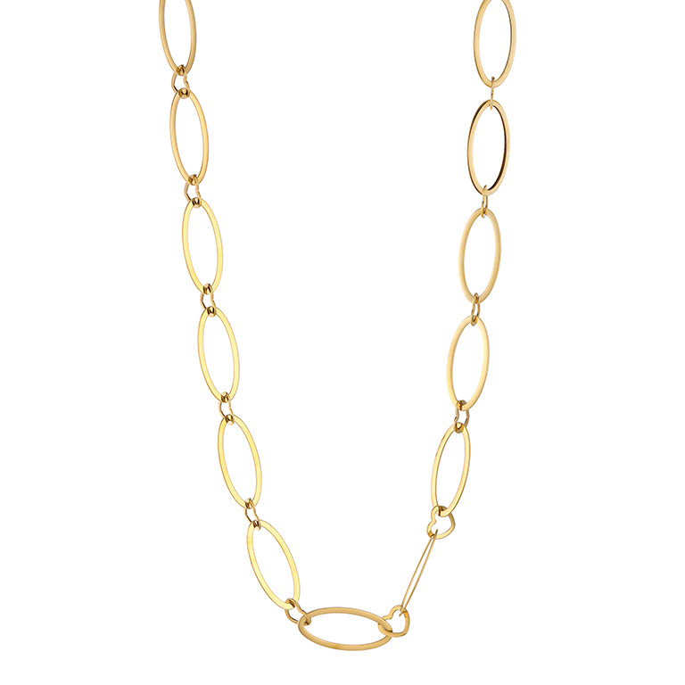 Lange schakel ketting goud