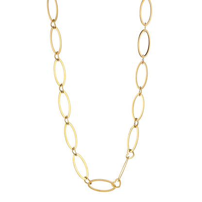 Lange schakel ketting goud