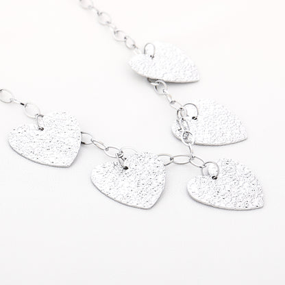 XL harten ketting zilver