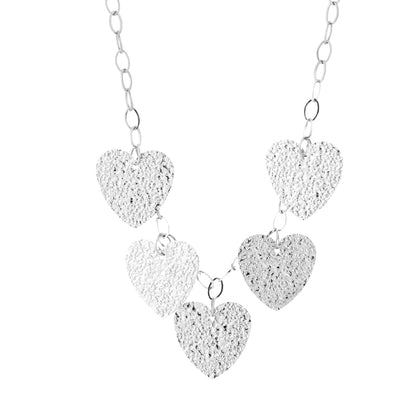 XL harten ketting zilver