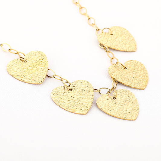 XL harten ketting goud