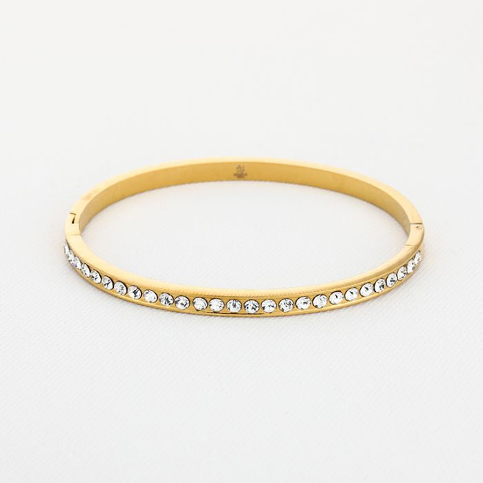 Zirkonia bangle armband goud