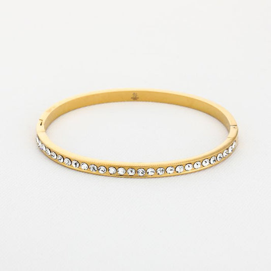 Zirkonia bangle armband goud