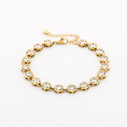 Zirkonia steentjes armband goud