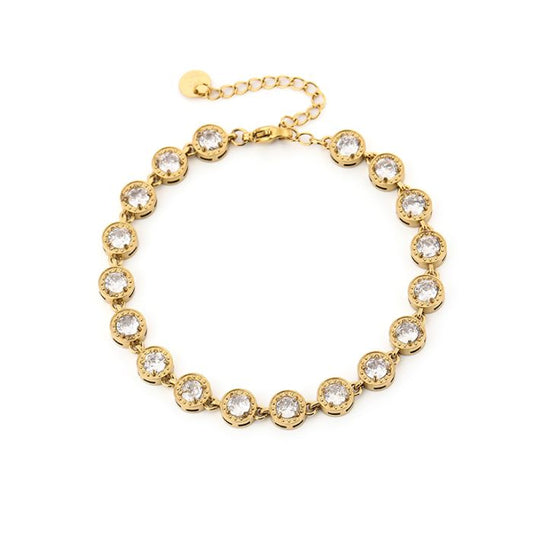 Zirkonia steentjes armband goud