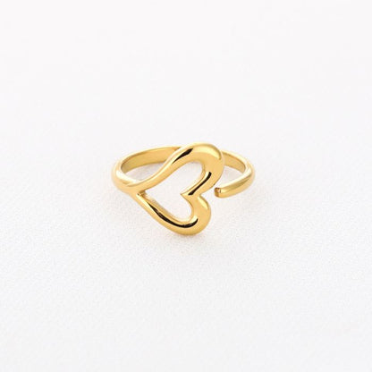 Open hart ring goud