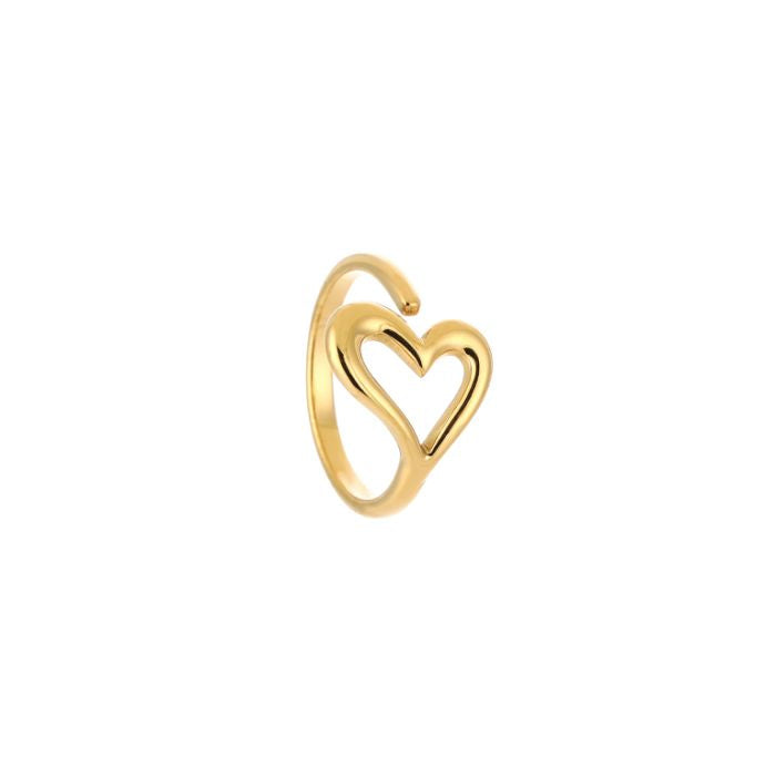 Open hart ring goud