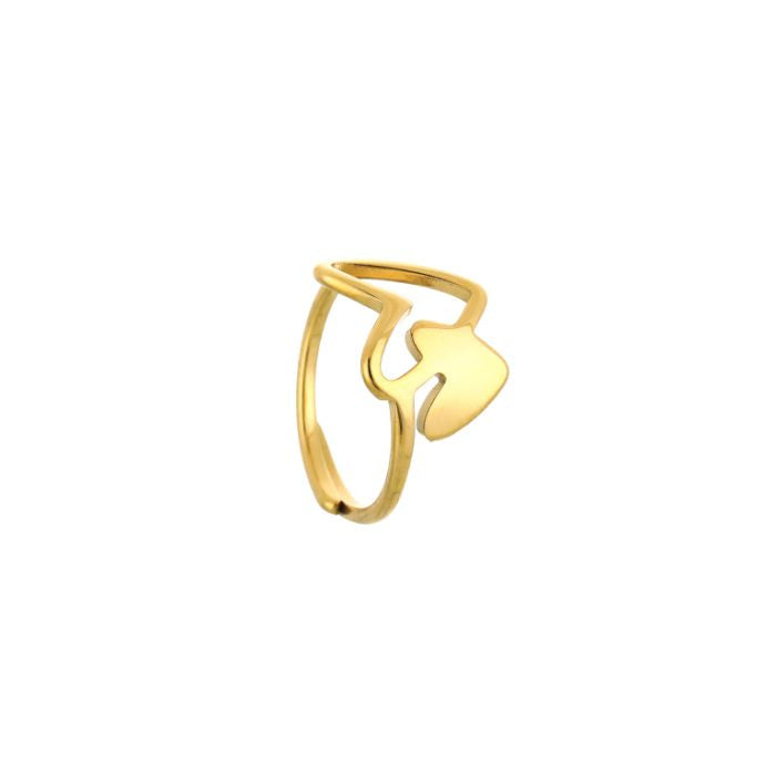 Twee hartjes ring goud