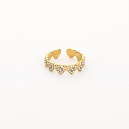 Zirkonia hartjes ring goud