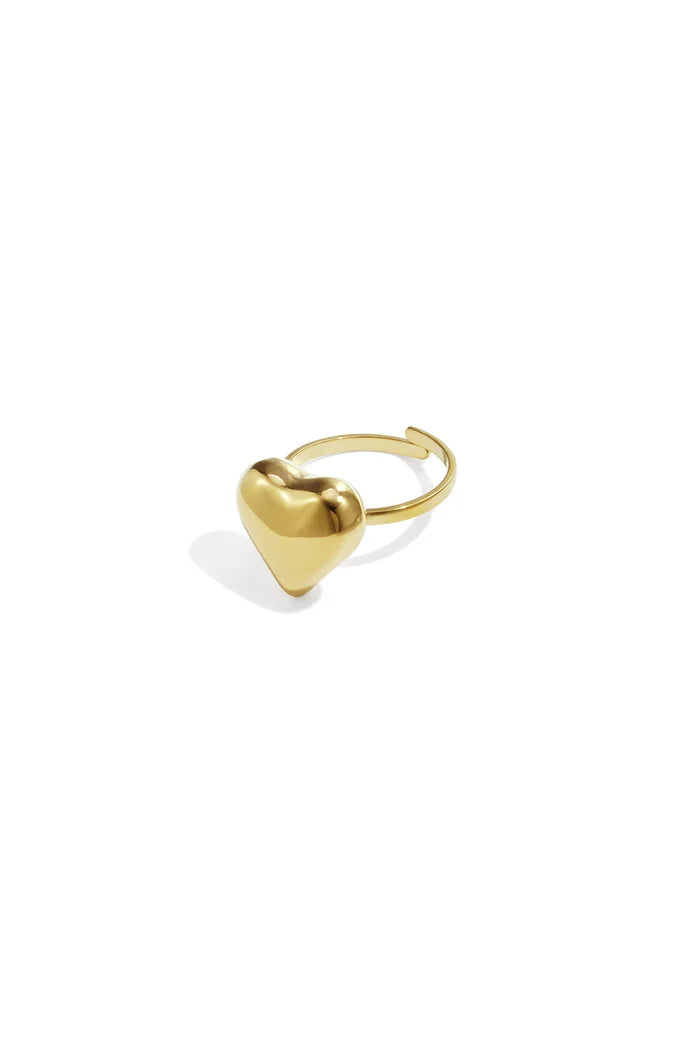 Klassiek hart ring goud